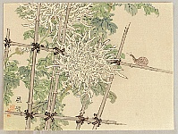 Bairei Kono 1844-1895 - Chrysanthemum and Snail - artelino Art Auctions. Bairei Kono 1844-1895 - Chrysanthemum and Snail