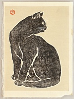 Sadanobu IV Hasegawa 1914 - ? - Black Cat - artelino Art Auctions. Sadanobu IV Hasegawa 1914 - ? - Black Cat