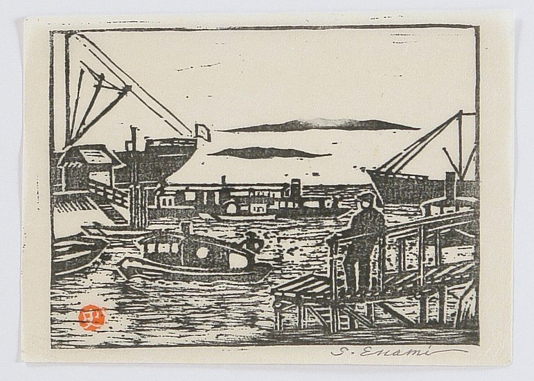 Shiro Enami (Enan) 1901 - ? - Scene at Tsukuda - artelino Art Auctions. Shiro Enami (Enan) 1901 - ? - Scene at Tsukuda