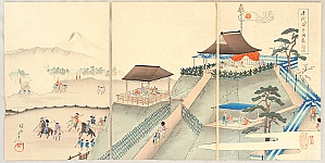 Chikanobu Toyohara 1838-1912 - Chiyoda no On-omote Mokuroku - Military Practice - artelino Art Auctions. Chikanobu Toyohara 1838-1912 - Chiyoda no On-omote Mokuroku - Military Practice