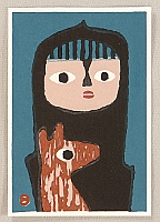 Umetaro Azechi 1902-1999 - Mountain Girl and Dog - artelino Art Auctions. Umetaro Azechi 1902-1999 - Mountain Girl and Dog
