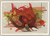Hodaka Yoshida 1926-1995 - Red Abstract - artelino Art Auctions. Hodaka Yoshida 1926-1995 - Red Abstract