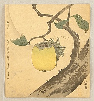 Hokusai Katsushika 1760-1849 - Grasshopper and Persimmon - artelino Art Auctions. Hokusai Katsushika 1760-1849 - Grasshopper and Persimmon