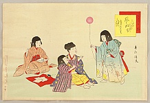 Shuntei Miyagawa 1873-1914 - Children's Play - Balloons - artelino Art Auctions. Shuntei Miyagawa 1873-1914 - Children's Play - Balloons