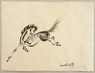 Chiura Obata 1885 - 1975 - Running Horse - artelino Art Auctions. Chiura Obata 1885 - 1975 - Running Horse