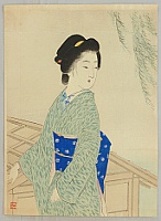 Kason Suzuki 1860-1919 - Beauty and Willow Tree - artelino Art Auctions. Kason Suzuki 1860-1919 - Beauty and Willow Tree