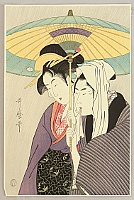 Utamaro Kitagawa 1750-1806 - Lovers under Umbrella - artelino Art Auctions. Utamaro Kitagawa 1750-1806 - Lovers under Umbrella