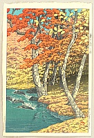 Hasui Kawase 1883-1957 - A Collection of Scenic Views of Japan - Autumn in Oirase - artelino Art Auctions. Hasui Kawase 1883-1957 - A Collection of Scenic Views of Japan - Autumn in Oirase