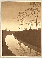 Koho Shoda 1871?-1946? - Canal by the Moonlight - artelino Art Auctions. Koho Shoda 1871?-1946? - Canal by the Moonlight