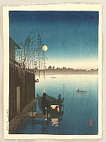 Eijiro Kobayashi active 1930's - Evening Cool on Sumida - artelino Art Auctions. Eijiro Kobayashi active 1930's - Evening Cool on Sumida