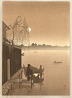 Eijiro Kobayashi active 1930's - Evening Cool on Sumida - artelino Art Auctions. Eijiro Kobayashi active 1930's - Evening Cool on Sumida