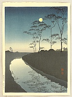 Koho Shoda 1871?-1946? - Canal under the Moonlight - artelino Art Auctions. Koho Shoda 1871?-1946? - Canal under the Moonlight