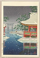 Koitsu Tsuchiya 1870-1949 - Miyajima in Snow - artelino Art Auctions. Koitsu Tsuchiya 1870-1949 - Miyajima in Snow