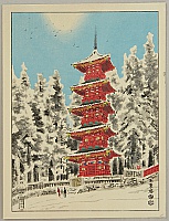 Eiichi Kotozuka 1906-1979 - Four Seasons of Nikko (Vertical) - Five-storied Pagoda - artelino Art Auctions. Eiichi Kotozuka 1906-1979 - Four Seasons of Nikko (Vertical) - Five-storied Pagoda