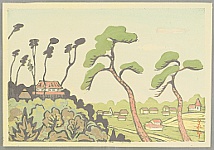 Yoshiro Nagase 1891-1978 - Scenery of Suburb - artelino Art Auctions. Yoshiro Nagase 1891-1978 - Scenery of Suburb