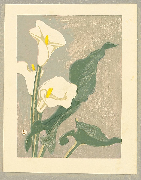 Tomoo Inagaki 1902-1980 - Calla Lily - artelino Art Auctions. Tomoo Inagaki 1902-1980 - Calla Lily