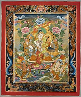 Tibetan Thangka - White and Green Tara (?)