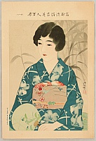 Shinsui Ito 1898-1972 - One Hundred Beauties in Takasago-zome Light Kimono - Beauty and Round Fan - artelino Art Auctions. Shinsui Ito 1898-1972 - One Hundred Beauties in Takasago-zome Light Kimono - Beauty and Round Fan