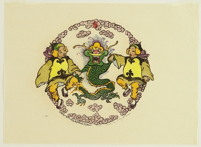 Helen Hyde 1868-1919 - The Furious Dragon - artelino Art Auctions. Helen Hyde 1868-1919 - The Furious Dragon