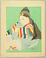 Paul Jacoulet 1902-1960 - Korean Baby - Bebe Coreen - artelino Art Auctions. Paul Jacoulet 1902-1960 - Korean Baby - Bebe Coreen