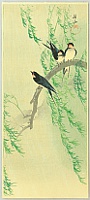 Sozan Ito 1884-? - Barn Swallows and Willow - artelino Art Auctions. Sozan Ito 1884-? - Barn Swallows and Willow