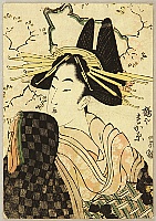 Utamaro Kitagawa 1750-1806 - Beauty Sugahara and Cherry Blosssoms - artelino Art Auctions. Utamaro Kitagawa 1750-1806 - Beauty Sugahara and Cherry Blosssoms