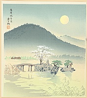 Tomikichiro Tokuriki 1902-1999 - 15 Views of Kyoto - Hirosawa Pond - artelino Art Auctions. Tomikichiro Tokuriki 1902-1999 - 15 Views of Kyoto - Hirosawa Pond