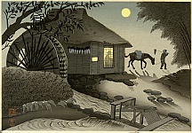 Bakufu Ono 1888-1976 - Watermill in Evening - artelino Art Auctions. Bakufu Ono 1888-1976 - Watermill in Evening