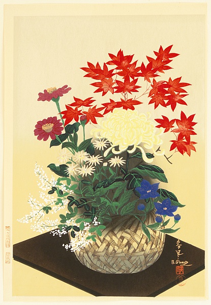 Bakufu Ono 1888-1976 - Flowers - Autumn - artelino Art Auctions. Bakufu Ono 1888-1976 - Flowers - Autumn