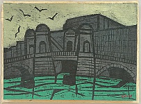 Tadashige Ono 1909-1990 - Old Bridge in Leningrad, Russia - artelino Art Auctions. Tadashige Ono 1909-1990 - Old Bridge in Leningrad, Russia