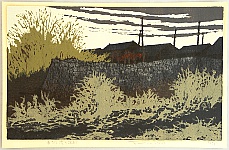 Ichiro Fukushima 1920-1975 - Fishing Village, the Spring is still Far Away - artelino Art Auctions. Ichiro Fukushima 1920-1975 - Fishing Village, the Spring is still Far Away