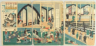 Yoshikazu Utagawa active ca.1850-70 - Foreigners in Yokohama - Party Animals - artelino Art Auctions. Yoshikazu Utagawa active ca.1850-70 - Foreigners in Yokohama - Party Animals