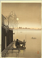 Eijiro Kobayashi active 1930's - Evening Cool on Sumida - artelino Art Auctions. Eijiro Kobayashi active 1930's - Evening Cool on Sumida