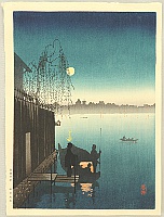 Eijiro Kobayashi active 1930's - Evening Cool on Sumida - artelino Art Auctions. Eijiro Kobayashi active 1930's - Evening Cool on Sumida