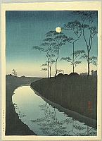 Koho Shoda 1871?-1946? - Canal under the Moonlight - artelino Art Auctions. Koho Shoda 1871?-1946? - Canal under the Moonlight