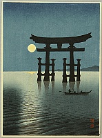 Koho Shoda 1871?-1946? - The Moon and Torii Gate - artelino Art Auctions. Koho Shoda 1871?-1946? - The Moon and Torii Gate