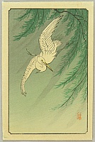 Koson Ohara 1877-1945 - Egret and Willow Tree - artelino Art Auctions. Koson Ohara 1877-1945 - Egret and Willow Tree