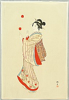 Shodo Yukawa 1868-? - Kinko Fuzoku 100 Bijin - Juggler - artelino Art Auctions. Shodo Yukawa 1868-? - Kinko Fuzoku 100 Bijin - Juggler