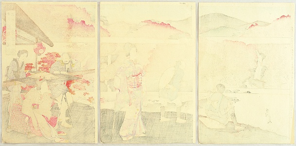 Chikanobu Toyohara 1838-1912 - Famous Places of Nikko - Banjaku Waterfall and Hoto Waterfall - artelino Art Auctions. Chikanobu Toyohara 1838-1912 - Famous Places of Nikko - Banjaku Waterfall and Hoto Waterfall