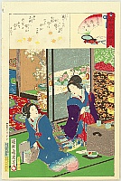 Chikanobu Toyohara 1838-1912 - Beauties in Living Room - artelino Art Auctions. Chikanobu Toyohara 1838-1912 - Beauties in Living Room