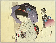 Eisen Tomioka 1864-1905 - Beauty with Umbrellas - artelino Art Auctions. Eisen Tomioka 1864-1905 - Beauty with Umbrellas