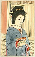 Yoshimitsu Nomura 1870 - 1958 - Beauty in Kimono - artelino Art Auctions. Yoshimitsu Nomura 1870 - 1958 - Beauty in Kimono