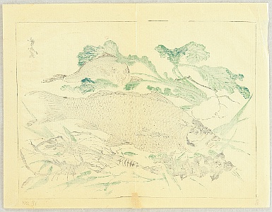 Kyosai Kawanabe 1831-1889 - Kyosai Rakuga - Fish and Prawns - artelino Art Auctions. Kyosai Kawanabe 1831-1889 - Kyosai Rakuga - Fish and Prawns