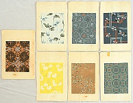 Unknown - Design Samples - 7 woodblock prints - artelino Art Auctions. Unknown - Design Samples - 7 woodblock prints