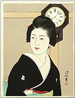 Shinsui Ito 1898-1972 - Clock and Beauty II - artelino Art Auctions. Shinsui Ito 1898-1972 - Clock and Beauty II