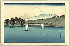 Hiroshige IV Ando fl.ca. 1920-30s - Mt. Fuji and Sailboats - artelino Art Auctions. Hiroshige IV Ando fl.ca. 1920-30s - Mt. Fuji and Sailboats
