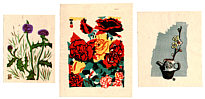 Sumio Kawakami 1895-1972 - Sosaku Hanga Flowers (3 small prints) - artelino Art Auctions. Sumio Kawakami 1895-1972 - Sosaku Hanga Flowers (3 small prints)
