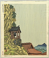 Unichi Hiratsuka 1895-1997 - Rakan Temple at Yabakei - artelino Art Auctions. Unichi Hiratsuka 1895-1997 - Rakan Temple at Yabakei