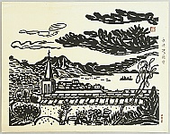 Unichi Hiratsuka 1895-1997 - Nagasaki Harbor - artelino Art Auctions. Unichi Hiratsuka 1895-1997 - Nagasaki Harbor