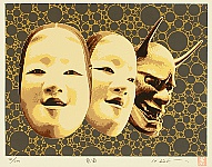 By Hideaki Kato born 1954 - Japanese Noh Masks